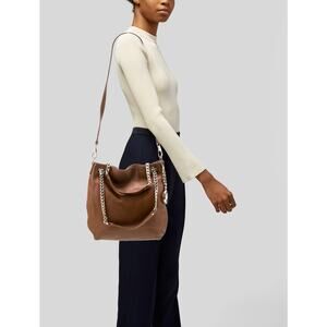 Michael Kors Leather Satchel Crossbody Shoulder Bag Cognac & Gold